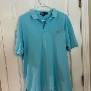 Polo by Ralph Lauren Polo Shirt - Light Blue with Orange Pony